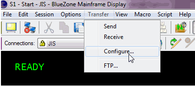 Accessing the Transfer Configuration Windows
