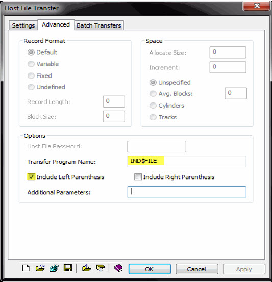File Tranfer Setup Advanced Tab Completed