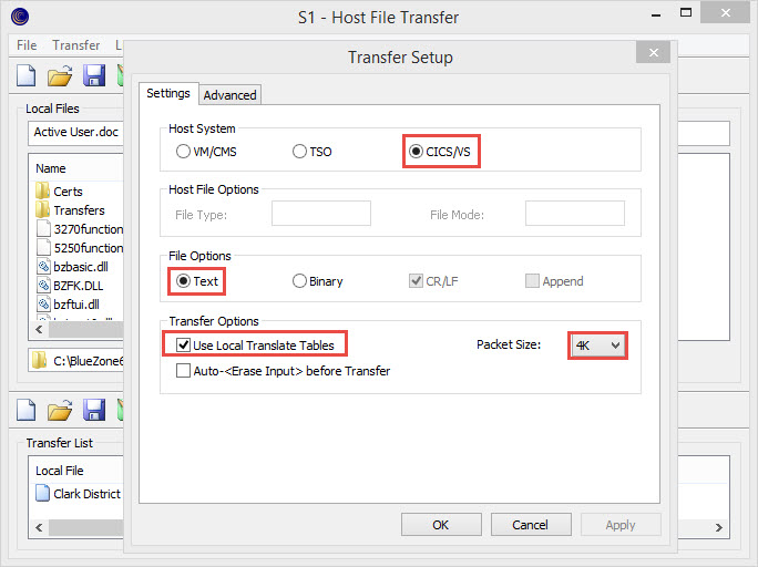 Host File Transfer Setup Completed