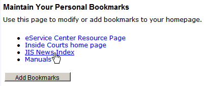 Click Bookmark to Delete