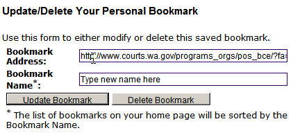 Update a Bookmark