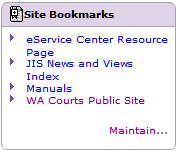 Bookmark Dashboard Display