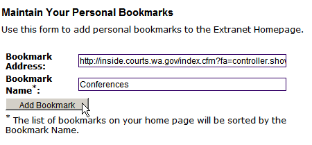 Set Bookmark on Inside Courts