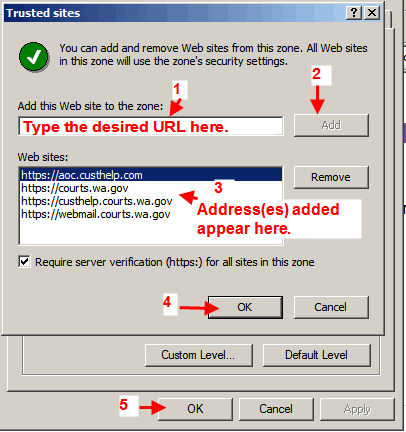 Enter Trusted Sites