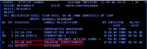Display Charge screen