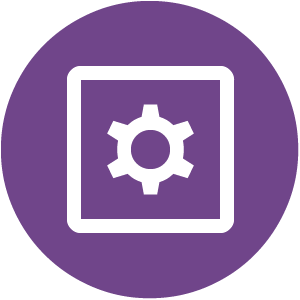 Icon image of gear inside box
