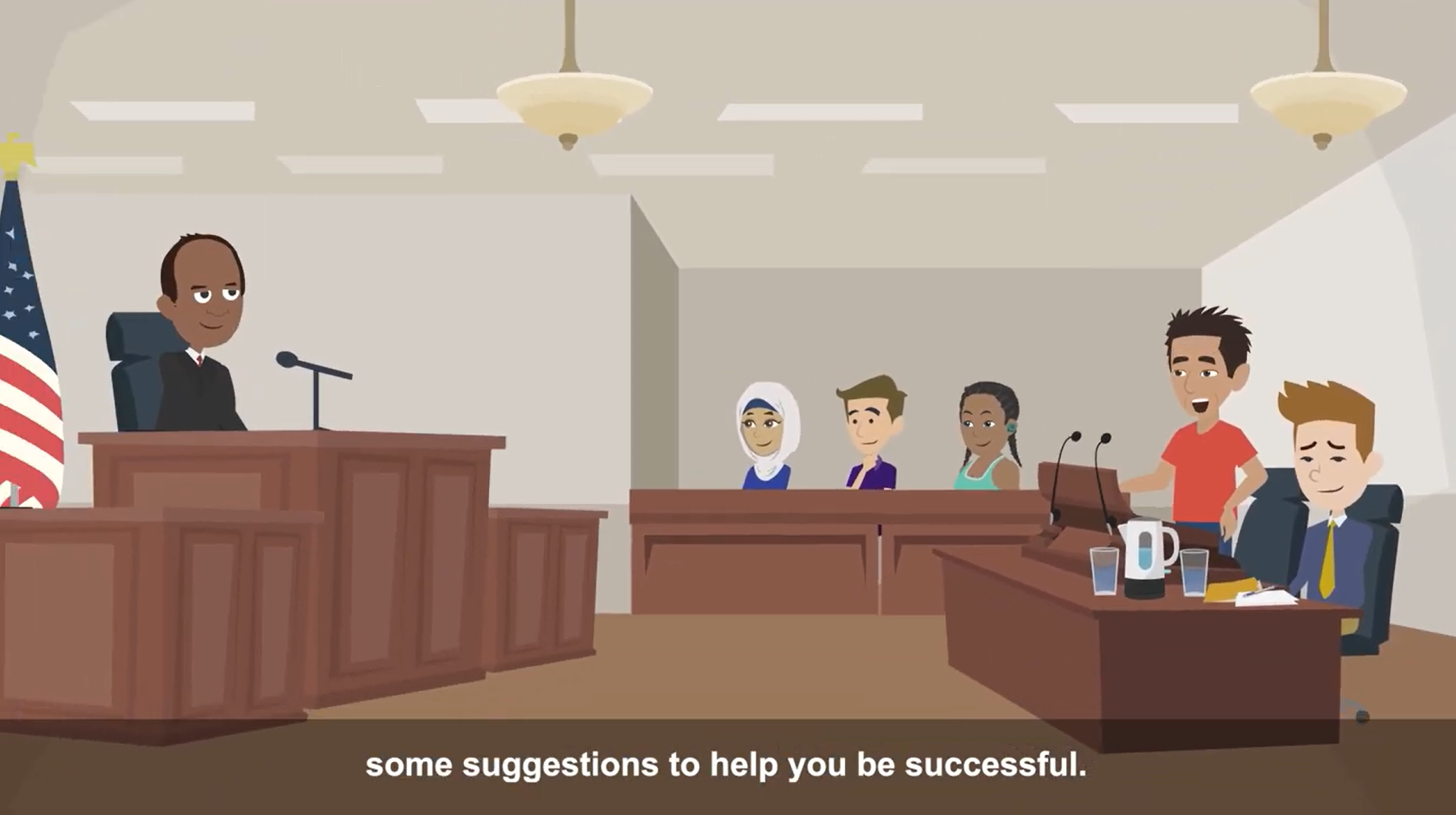 Illustrated courtroom